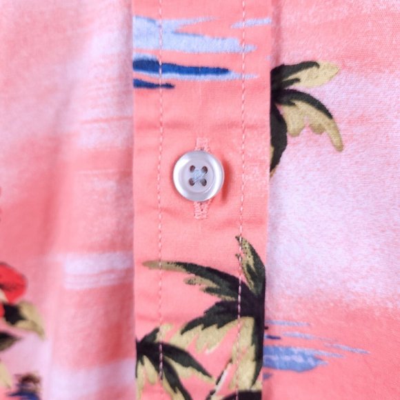 Sonoma Men's Hawaiian Button Up Short Sleeve Shirt Size Medium - Picture 5 of 9
